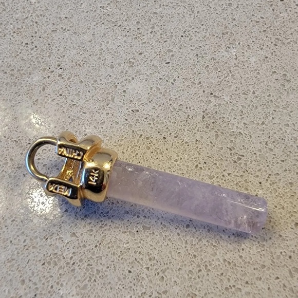 14k gold rose quartz crystal - Picture 3 of 6